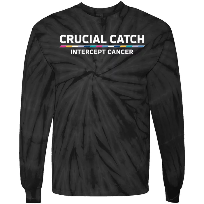 Crucial Catch Intercept Cancer Breast Breast Cancer Awareness Tie-Dye Long Sleeve Shirt