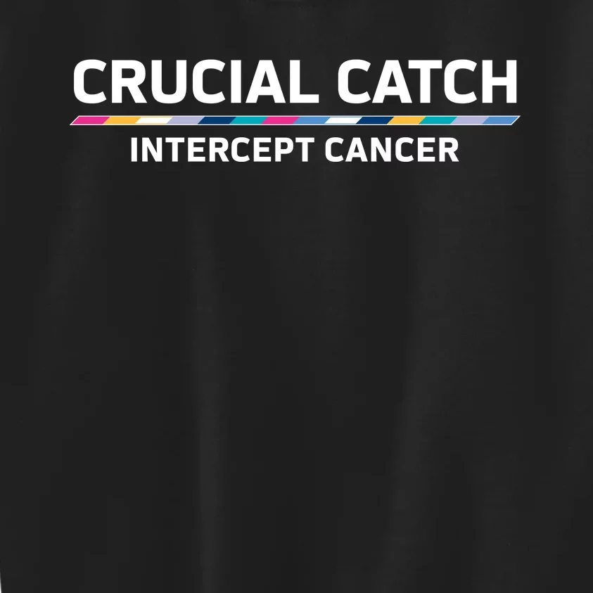 Crucial Catch Intercept Cancer Breast Breast Cancer Awareness Kids Sweatshirt