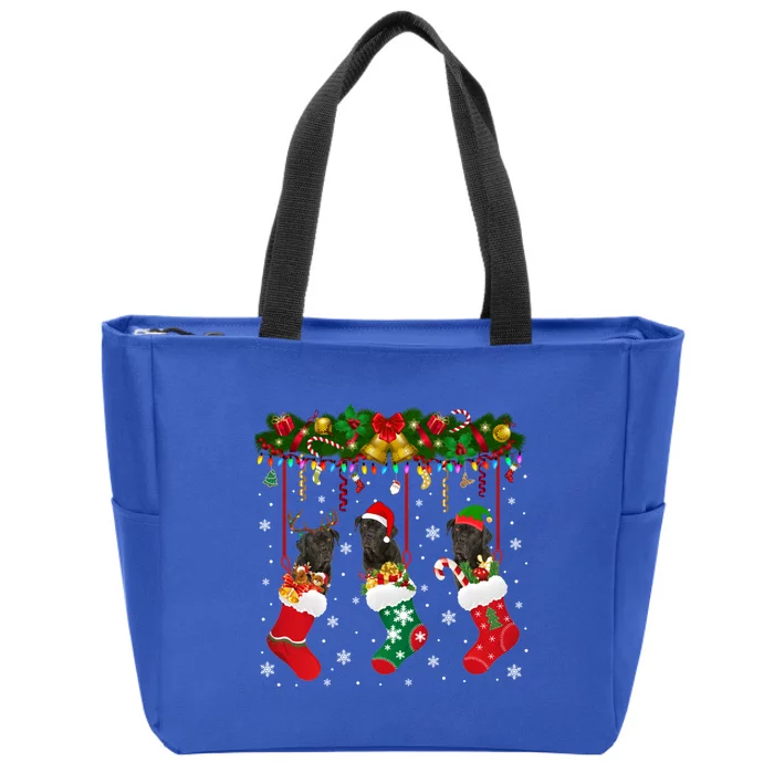 Cane Corso In Sock Xmas Reindeer Santa Elf Dog Gift Zip Tote Bag