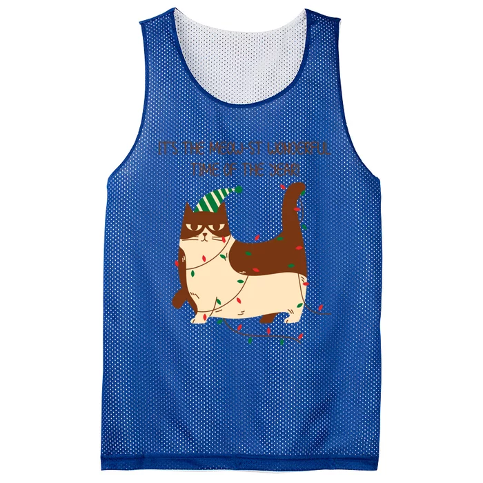 Christmas Cat ItS The Meowst Wonderful Time Of The Year Cool Gift Mesh Reversible Basketball Jersey Tank