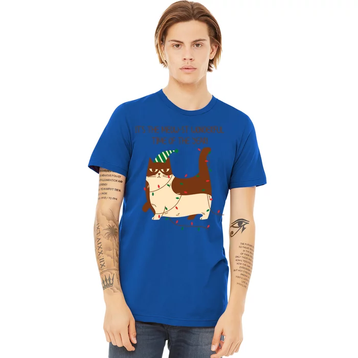 Christmas Cat ItS The Meowst Wonderful Time Of The Year Cool Gift Premium T-Shirt