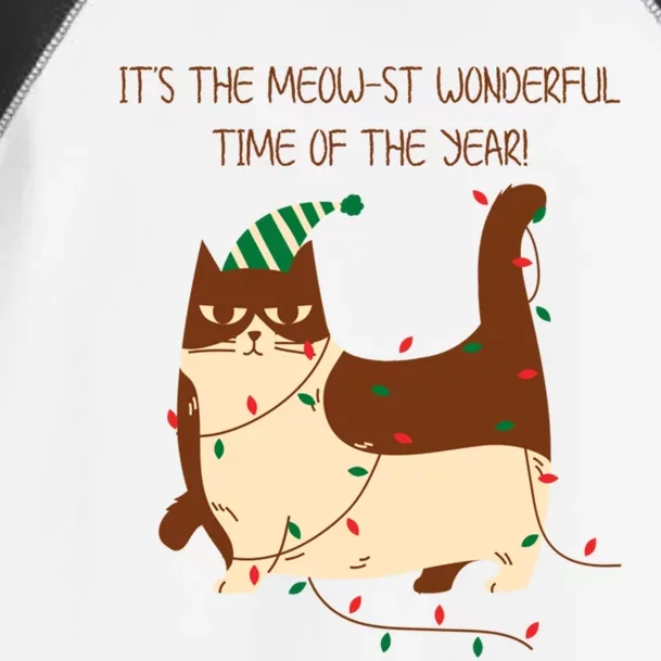 Christmas Cat ItS The Meowst Wonderful Time Of The Year Cool Gift Toddler Fine Jersey T-Shirt