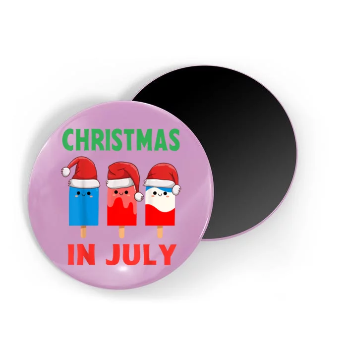 Cute Christmas In July Ice Pops In Santa Hat Magnet