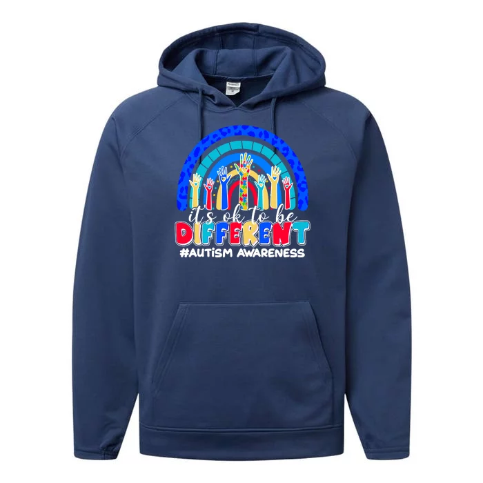 Cute Colorful It's Ok To Be Different #Autism Awareness Performance Fleece Hoodie