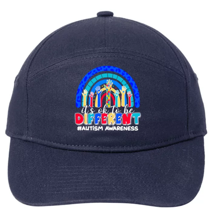 Cute Colorful It's Ok To Be Different #Autism Awareness 7-Panel Snapback Hat