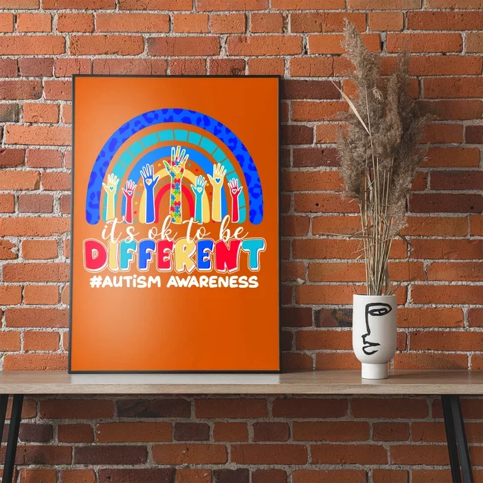 Cute Colorful It's Ok To Be Different #Autism Awareness Poster