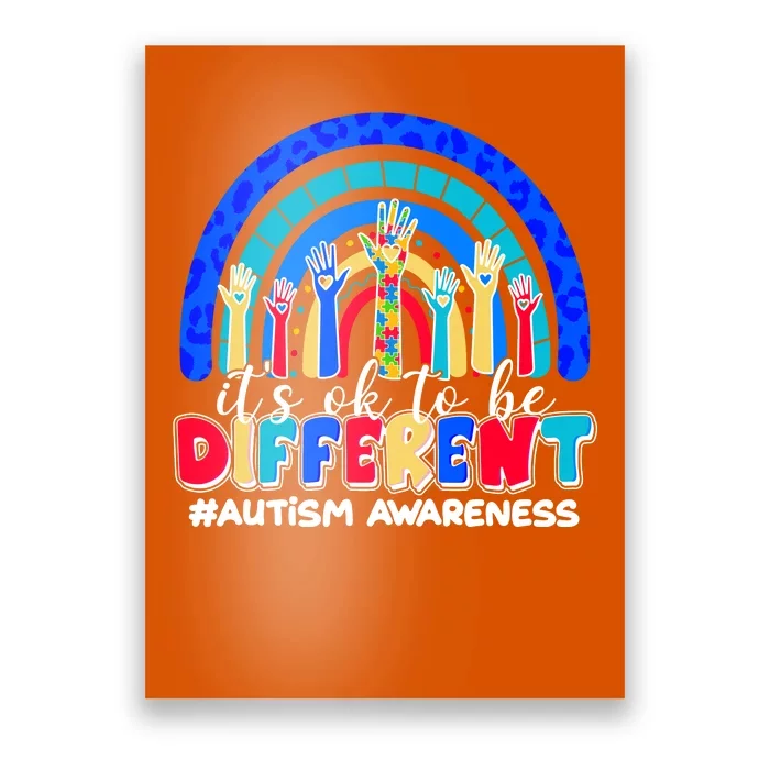 Cute Colorful It's Ok To Be Different #Autism Awareness Poster