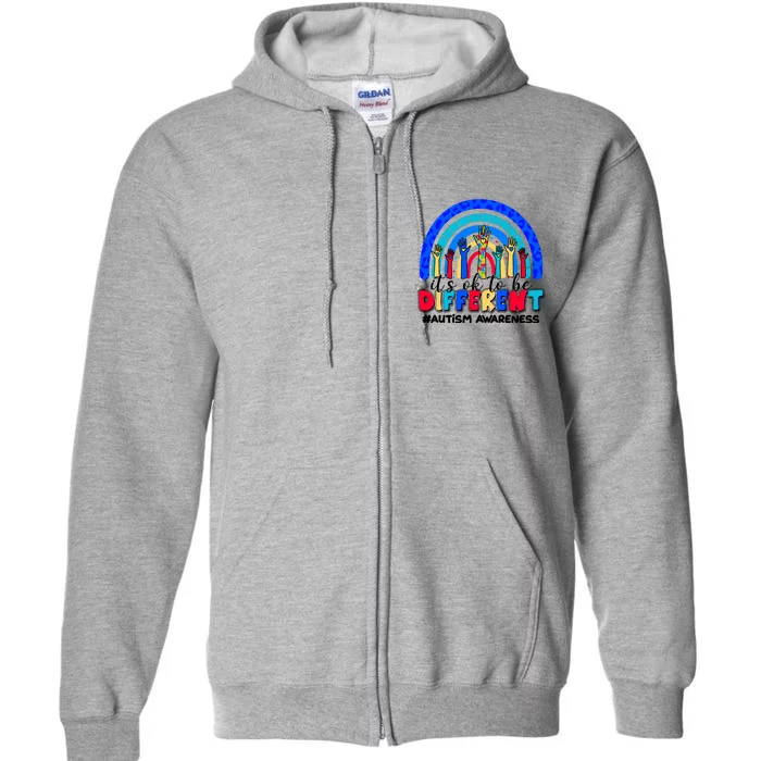 Cute Colorful It's Ok To Be Different #Autism Awareness Full Zip Hoodie