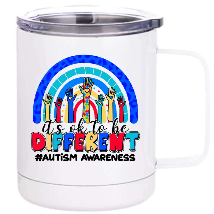 Cute Colorful It's Ok To Be Different #Autism Awareness Front & Back 12oz Stainless Steel Tumbler Cup