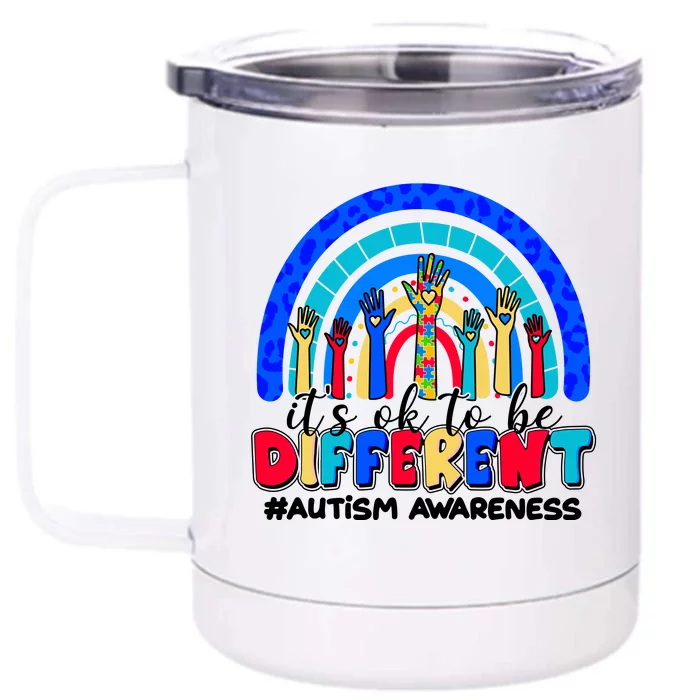 Cute Colorful It's Ok To Be Different #Autism Awareness Front & Back 12oz Stainless Steel Tumbler Cup