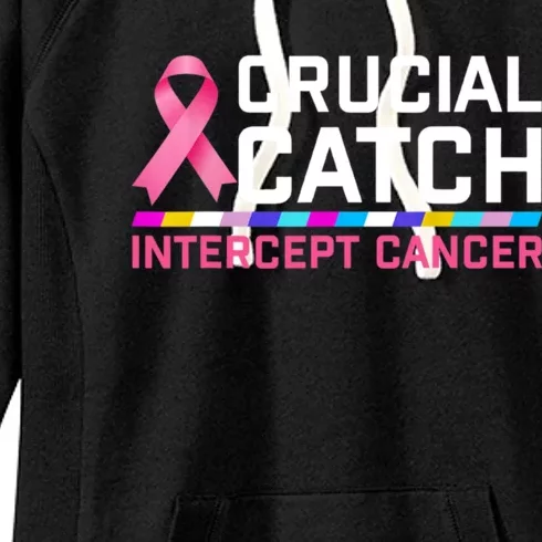 Crucial Catch Intercept Cancer Pullover Women's Fleece Hoodie