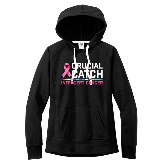 Crucial Catch Intercept Cancer Pullover Women's Fleece Hoodie