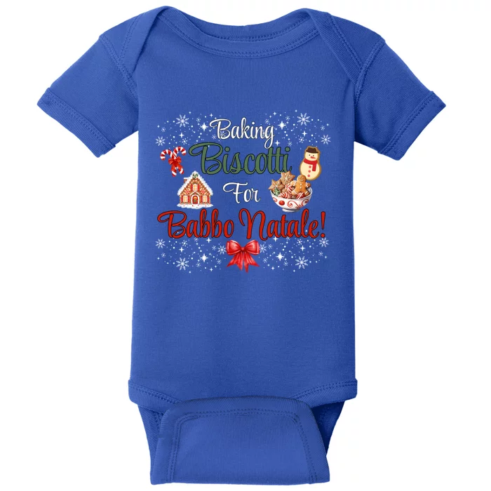 Christmas Cookie Italian Baking Biscotti Babbo Xmas Exchange Baby Bodysuit