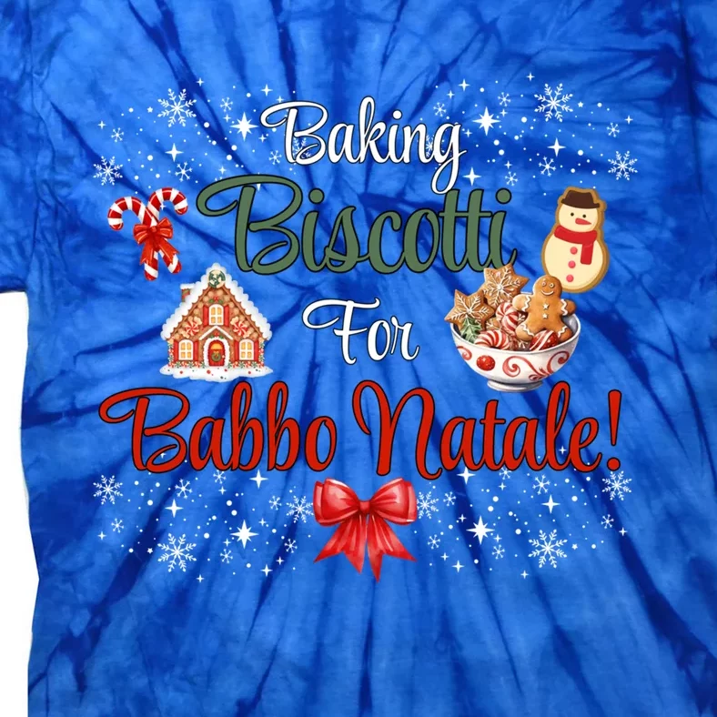 Christmas Cookie Italian Baking Biscotti Babbo Xmas Exchange Tie-Dye T-Shirt