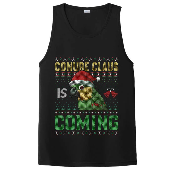 Conure Claus is Coming Ugly Sweater Xmas Ugly Performance Tank