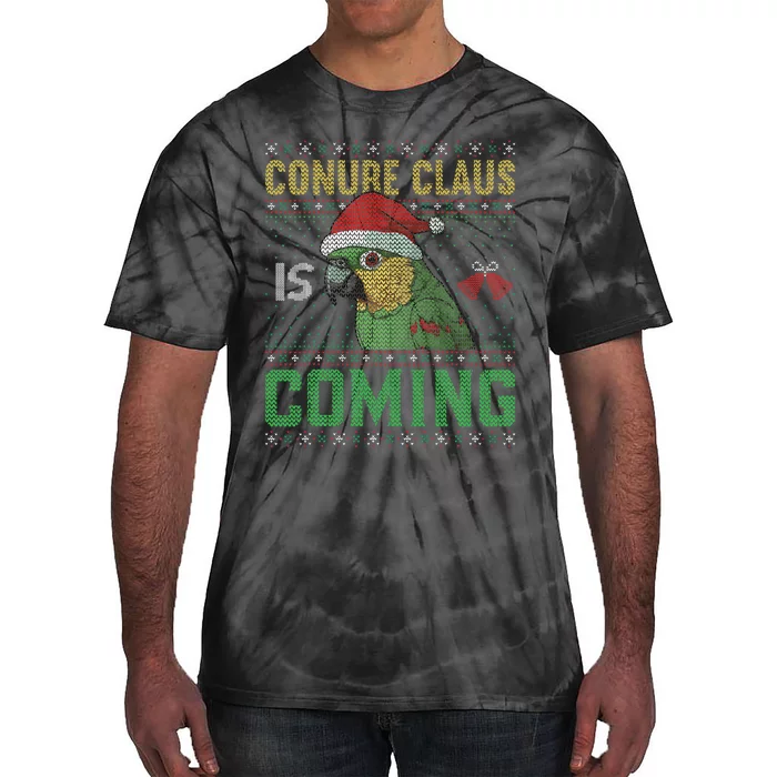 Conure Claus is Coming Ugly Sweater Xmas Ugly Tie-Dye T-Shirt