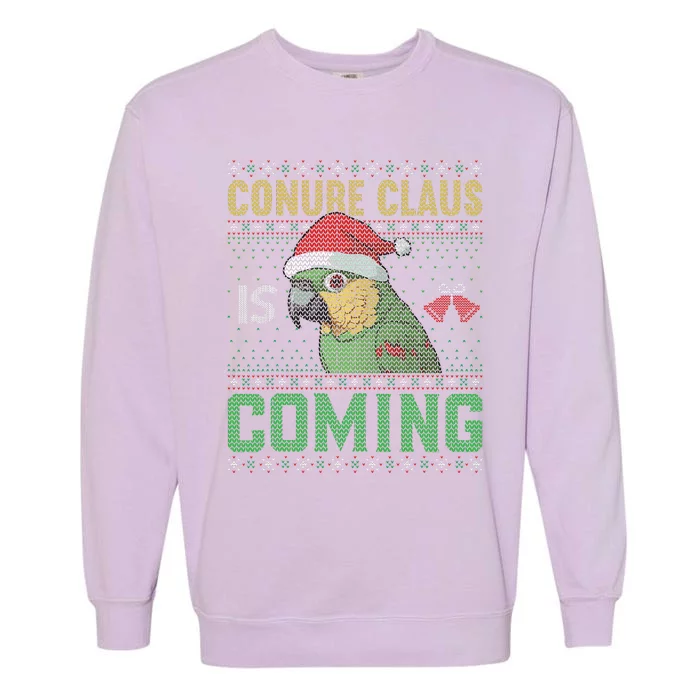 Conure Claus is Coming Ugly Sweater Xmas Ugly Garment-Dyed Sweatshirt