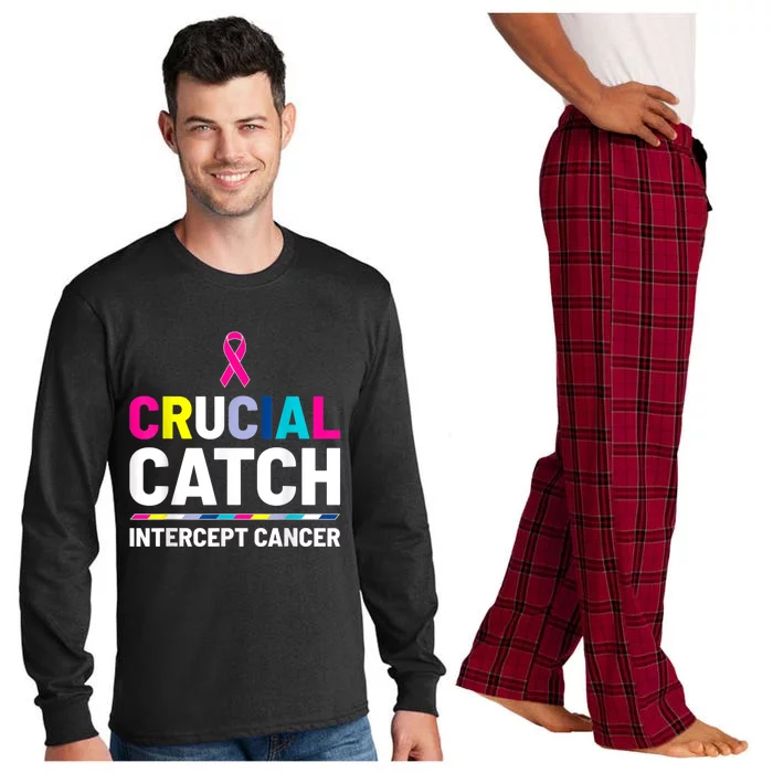 Crucial Catch Intercept Cancer Breast Cancer Awareness Long Sleeve Pajama Set