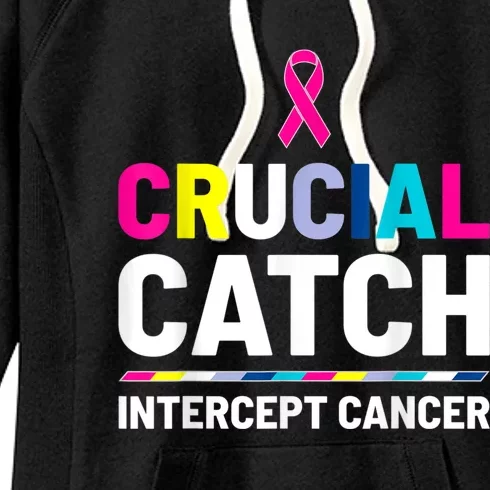 Crucial Catch Intercept Cancer Breast Cancer Awareness Women's Fleece Hoodie