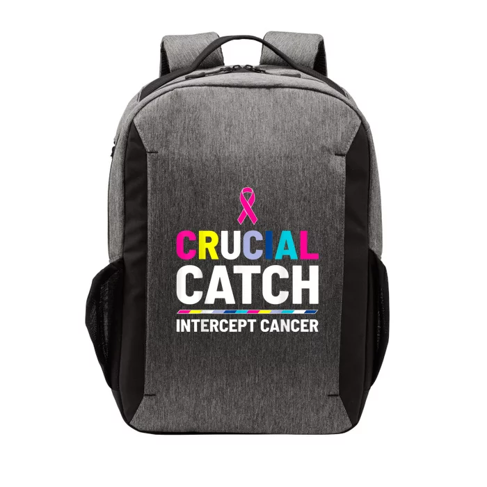 Crucial Catch Intercept Cancer Breast Cancer Awareness Vector Backpack