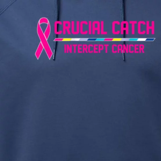 Crucial Catch Intercept Cancer Breast Breast Cancer Awareness Performance Fleece Hoodie