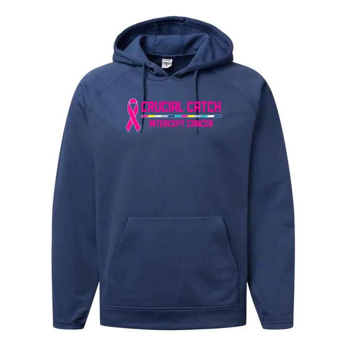 Crucial Catch Intercept Cancer Breast Breast Cancer Awareness Performance Fleece Hoodie