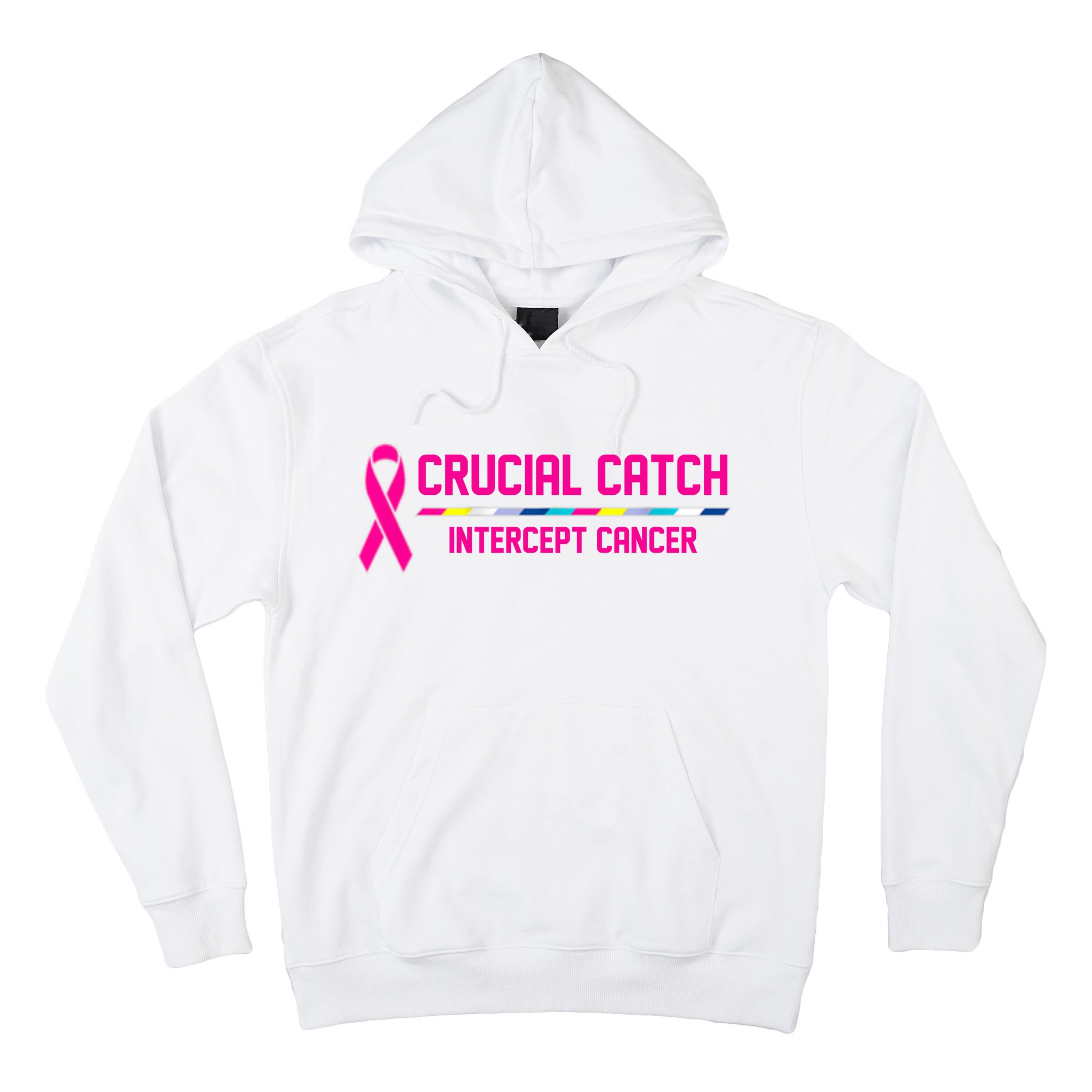 TeeShirtPalace Crucial Catch Intercept Cancer Breast Cancer Awareness Hoodie