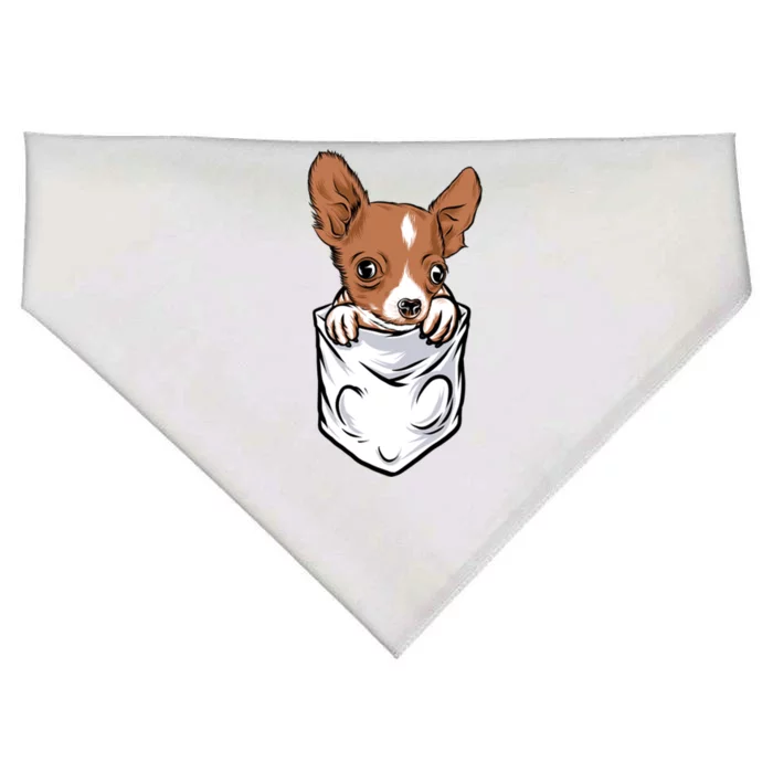 Cute Chihuahua In Your Pocket Christmas Gift USA-Made Doggie Bandana