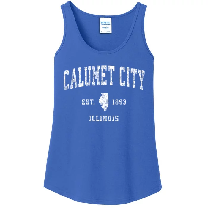 Calumet City Illinois Il Vintage Athletic Sports Ladies Essential Tank