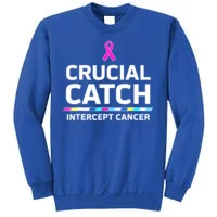 TeeShirtPalace Crucial Catch Intercept Cancer Breast Breast Cancer Awareness Hoodie