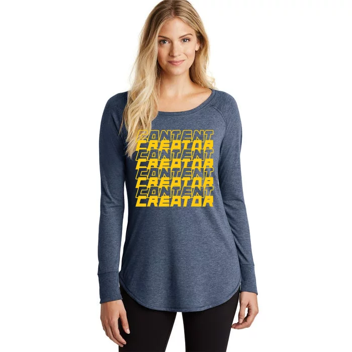 Content Creator Influencer Podcaster Vlogger Writer Blogger Women's Perfect Tri Tunic Long Sleeve Shirt