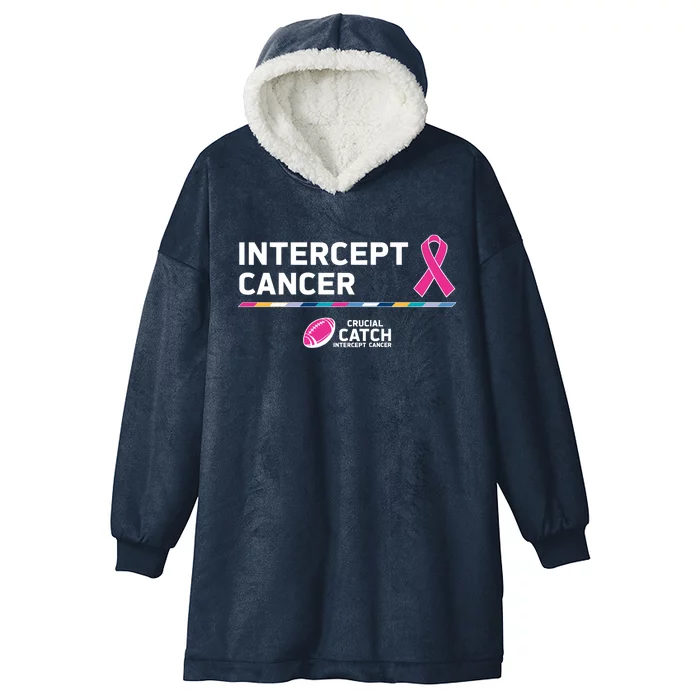 Crucial Catch Intercept Cancer Breast Cancer Awareness Hooded Wearable Blanket