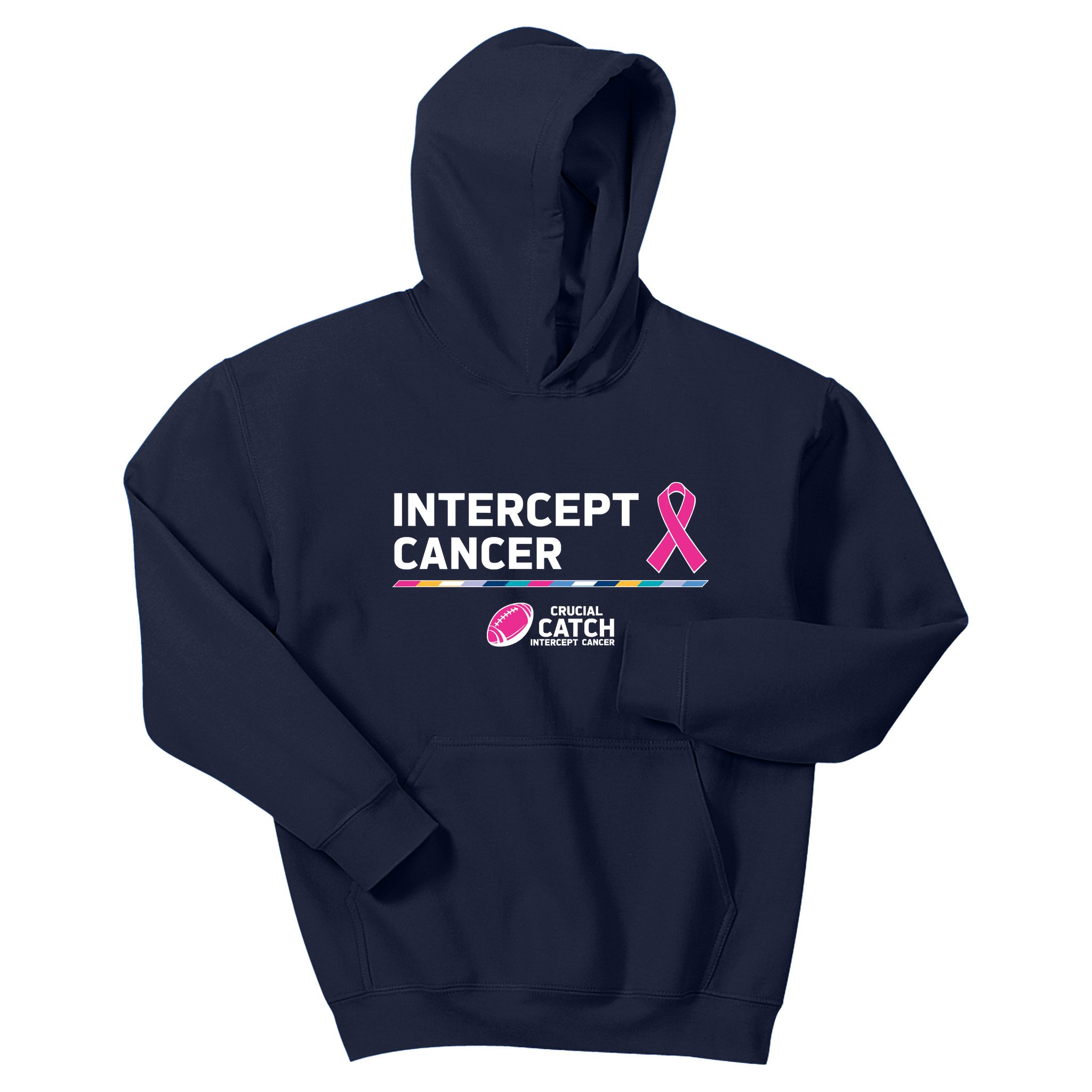 TeeShirtPalace Crucial Catch Intercept Cancer Awareness Hoodie