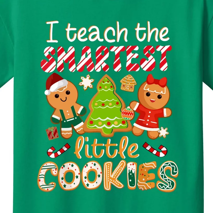 Cute Christmas I Teach The Smartest Little Cookies Teacher Gift Kids T-Shirt