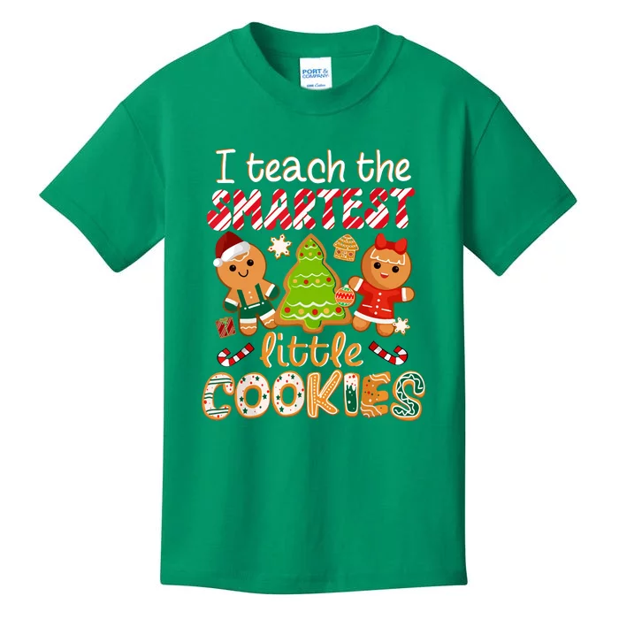 Cute Christmas I Teach The Smartest Little Cookies Teacher Gift Kids T-Shirt