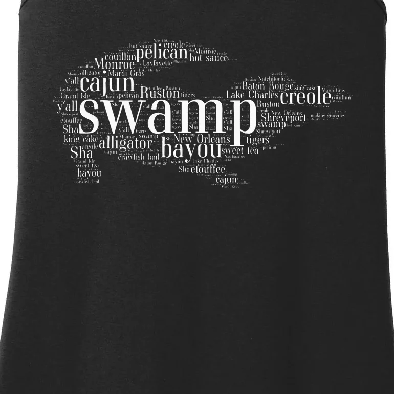 Cajun Creole I Love Louisiana Alligator Graphic Ladies Essential Tank