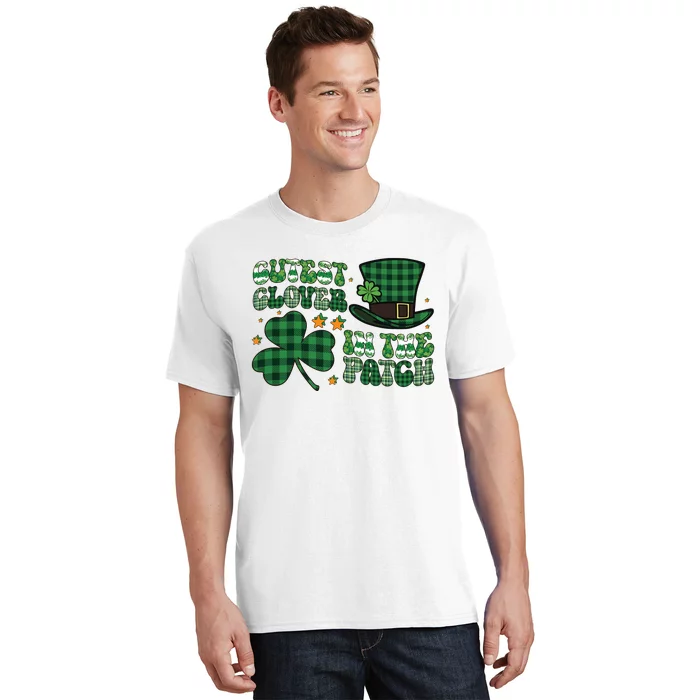 Cutest Clover In The Patch Plaid Shamrock St Pattricks Day T-Shirt