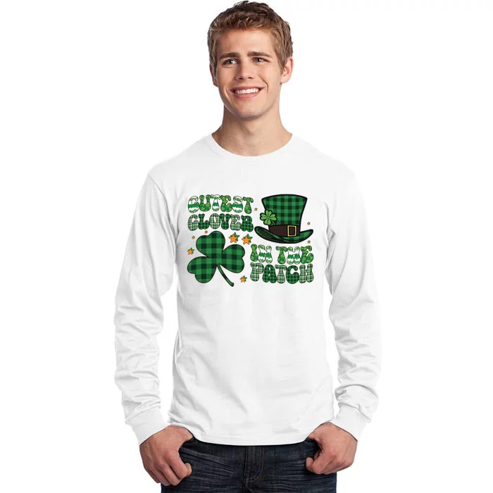 Cutest Clover In The Patch Plaid Shamrock St Pattricks Day Tall Long Sleeve T-Shirt