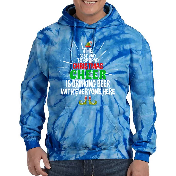 Christmas Cheer Is Ing Beer With Everyone Here Xmas Gift Tie Dye Hoodie