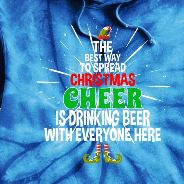 Christmas Cheer Is Ing Beer With Everyone Here Xmas Gift Tie Dye Hoodie