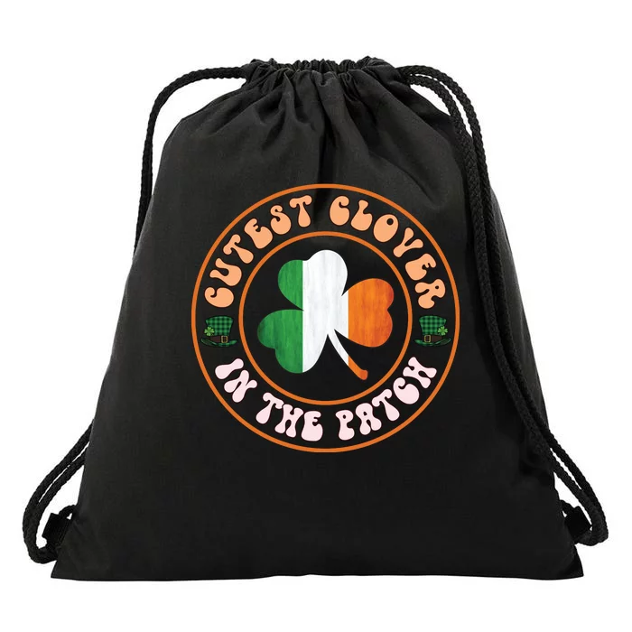 Cutest Clover In The Patch Lucky Plaid Shamrock St Pattricks Day Drawstring Bag