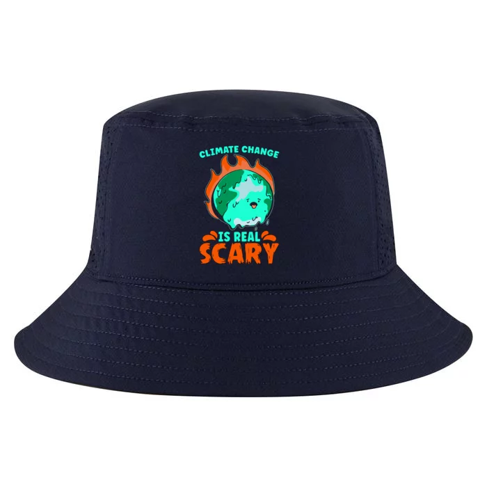 Climate Change Is Real Scary Loves Earth Day Climate Change Gift Cool Comfort Performance Bucket Hat