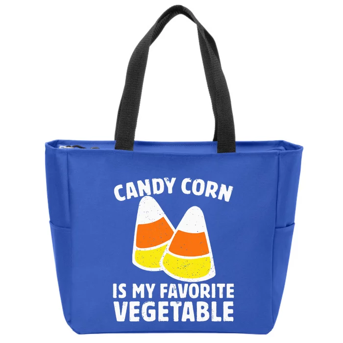 Candy Corn Is My Favorite Vegetable Retro Halloween Gift Zip Tote Bag