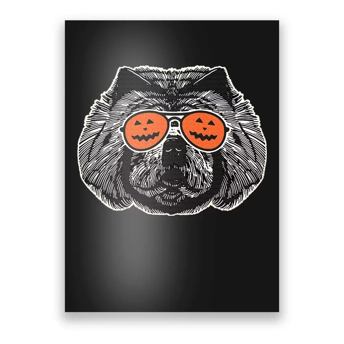 Chow Chow In Pumpkin Sunglasses Chow Chow Halloween Poster