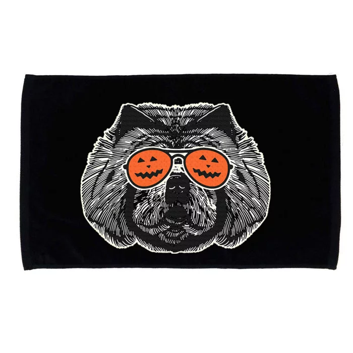 Chow Chow In Pumpkin Sunglasses Chow Chow Halloween Microfiber Hand Towel