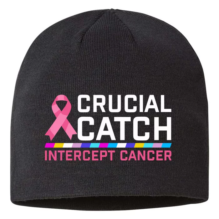 Crucial Catch Intercept Cancer Breast Breast Cancer Awareness 8 1/2in Sustainable Knit Beanie