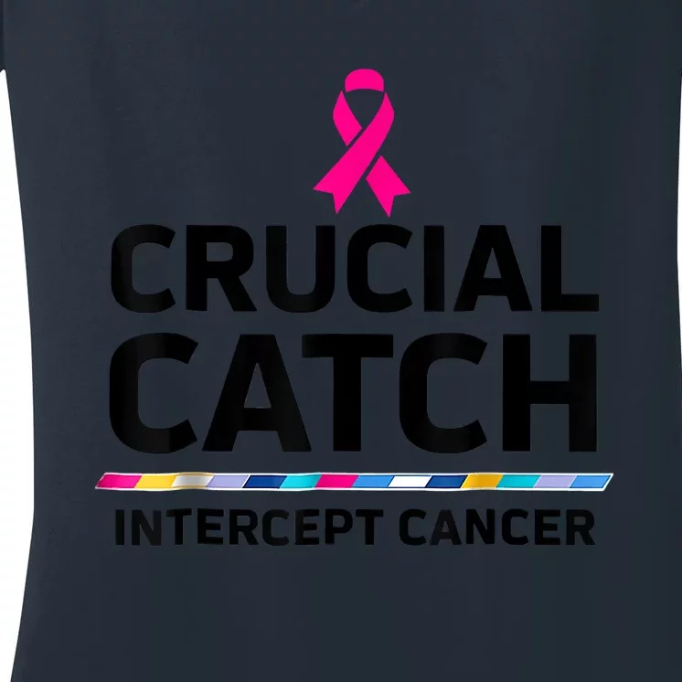 Crucial Catch Intercept Cancer Women's V-Neck T-Shirt