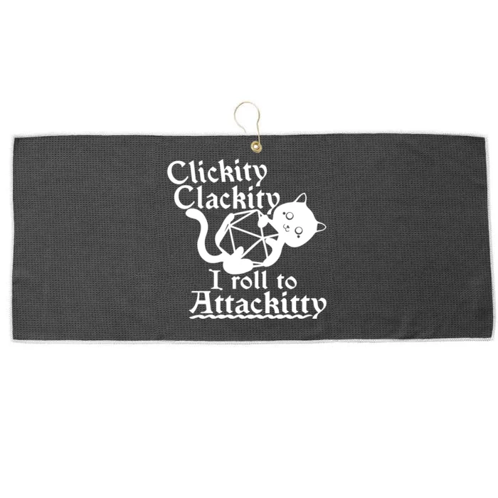 Clickity Clackity I Roll To Attackkitty Clickity Clackity Game Dice Large Microfiber Waffle Golf Towel