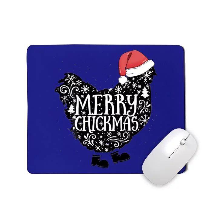 Christmas Chicken In Santa Hat Merry Chickmas Farmhouse Gift Mousepad