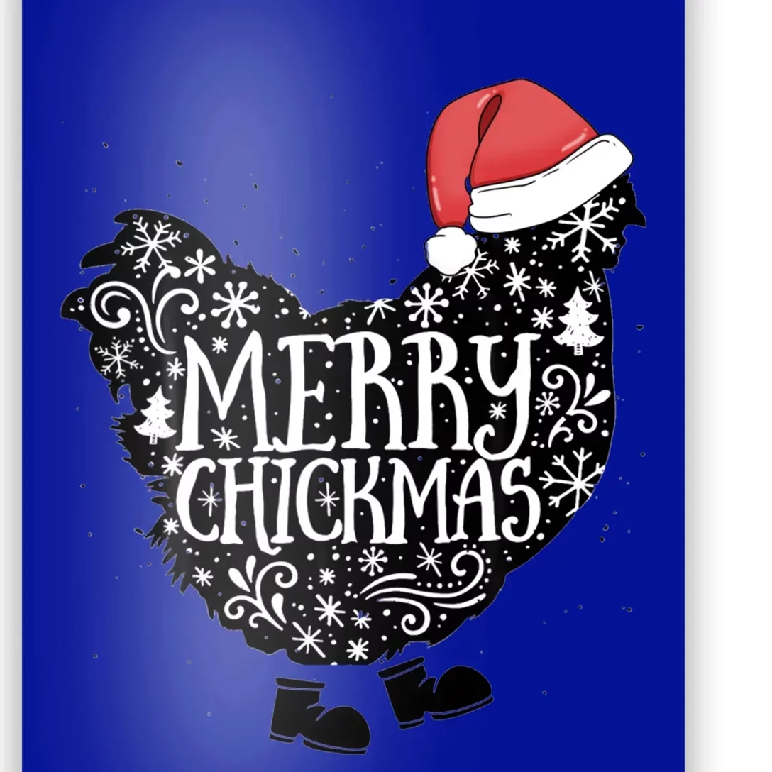 Christmas Chicken In Santa Hat Merry Chickmas Farmhouse Gift Poster